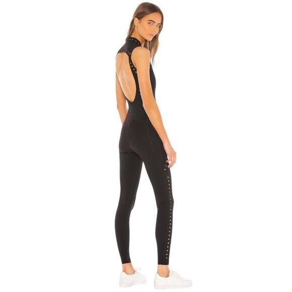 New Gigi C Sarah Zip Up Cutout Jumpsuit Catsuit Black XL - Picture 1 of 7